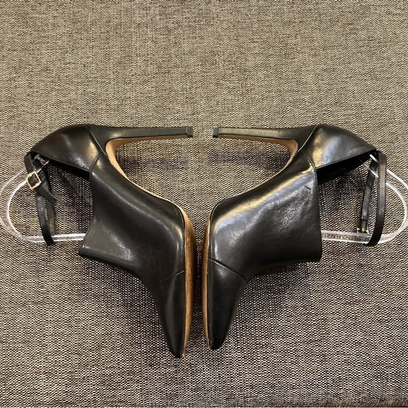 ALDO Sz 9 Pointy Toe Cap  Leather Ankle Strap Shoetie 4” Heels Shoes - Picture 3 of 9